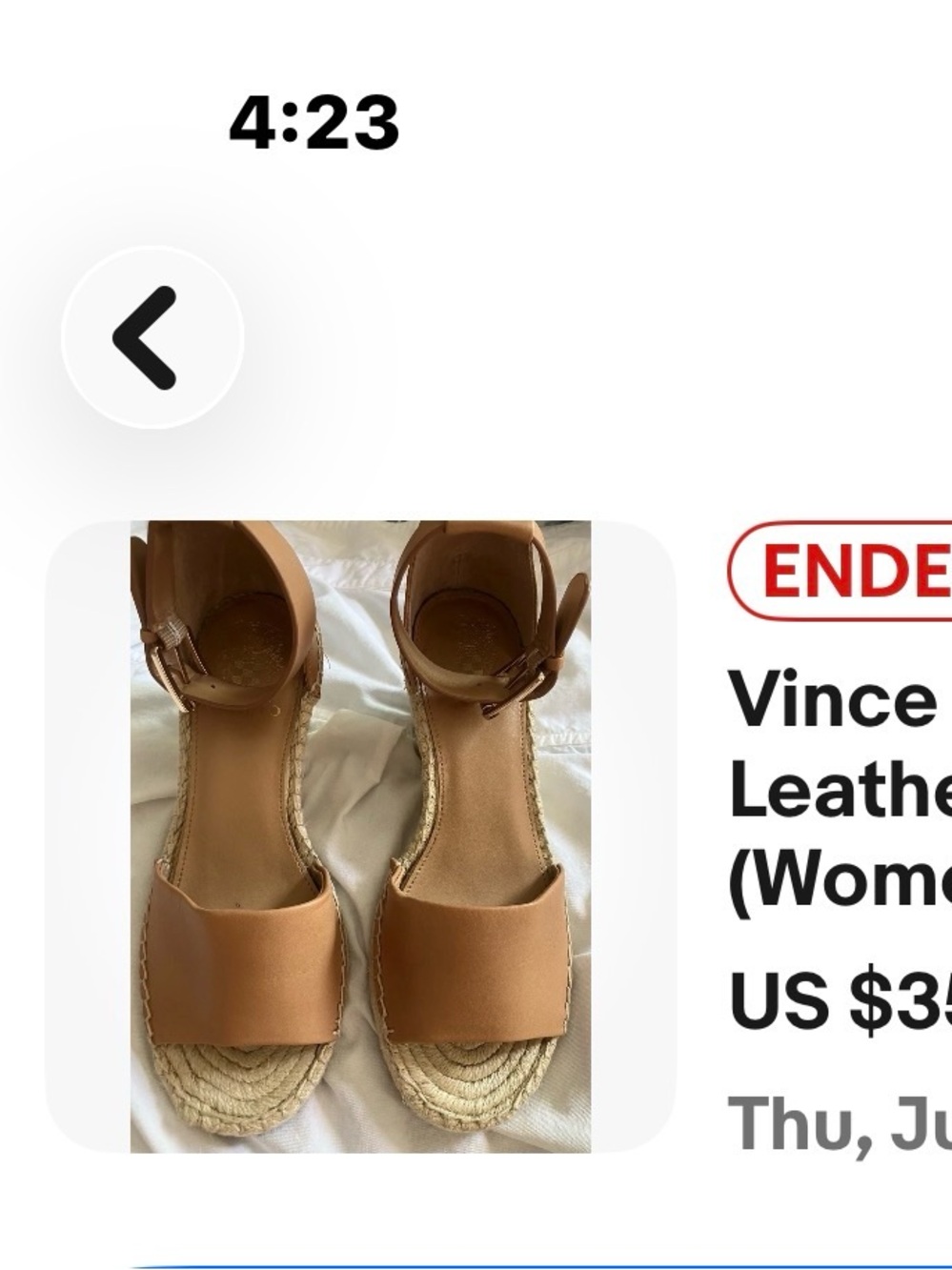 Vince Tan Leather Ankle-Strap Espadrille Sandals